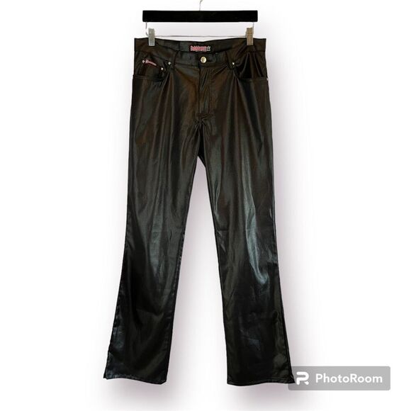 Vintage Bubblegum black satin Y2K bootcut low rise jeans - Picture 1 of 6